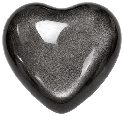 Silver Sheen Obsidian Heart 14mm
