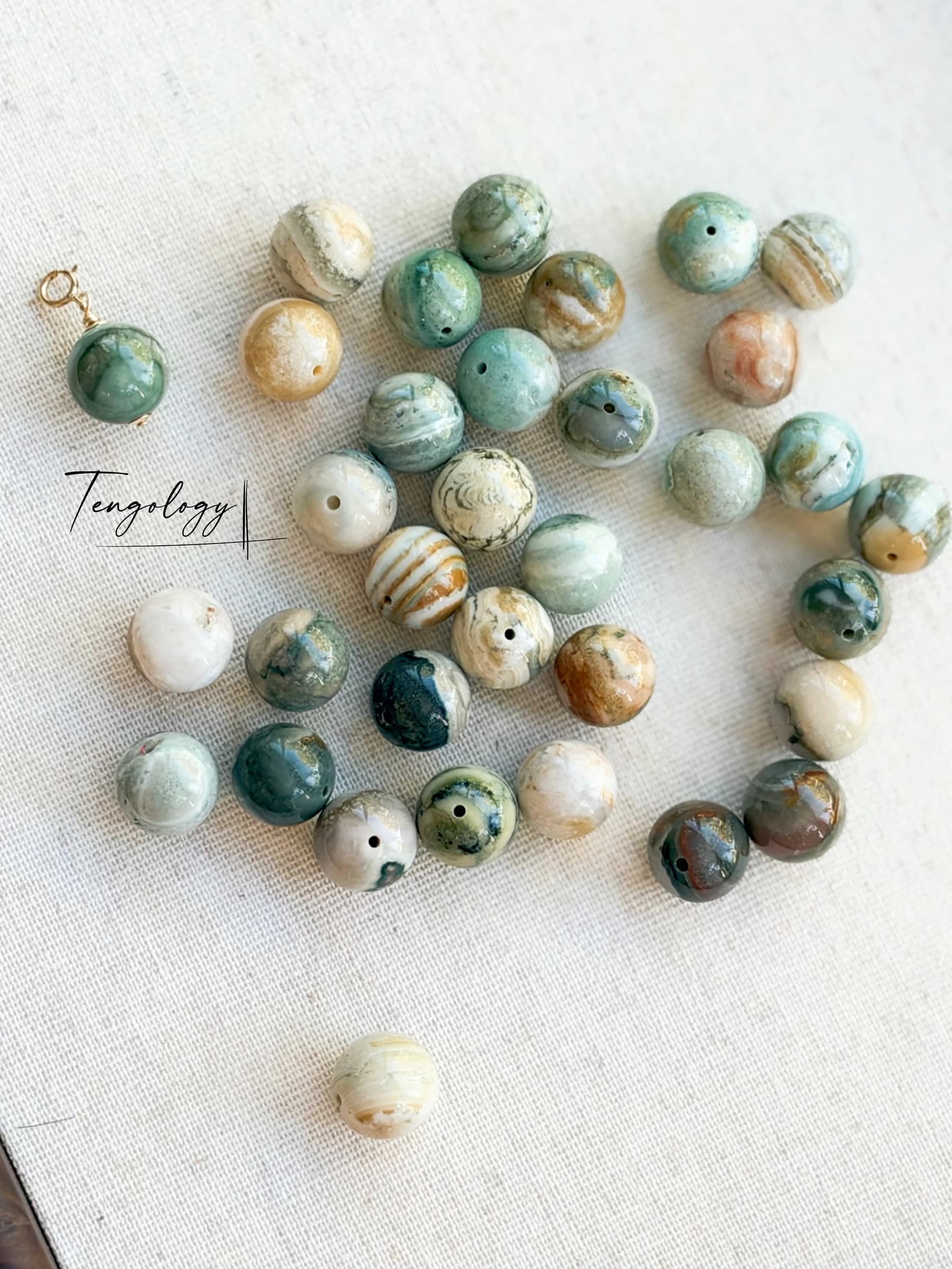 Planet — Earth Agate crystal charm