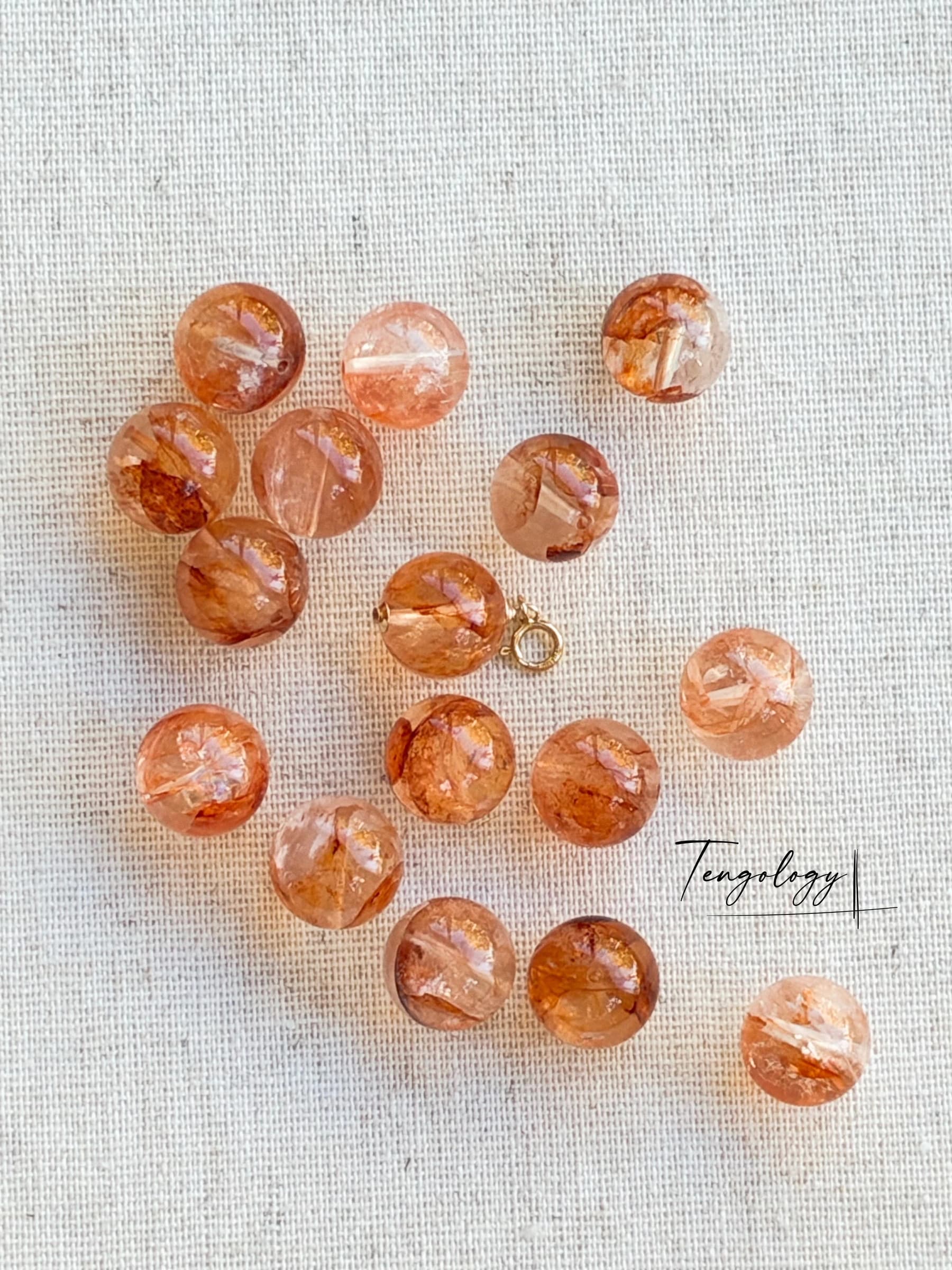 Planet — Red Hematoid Quartz crystal charm