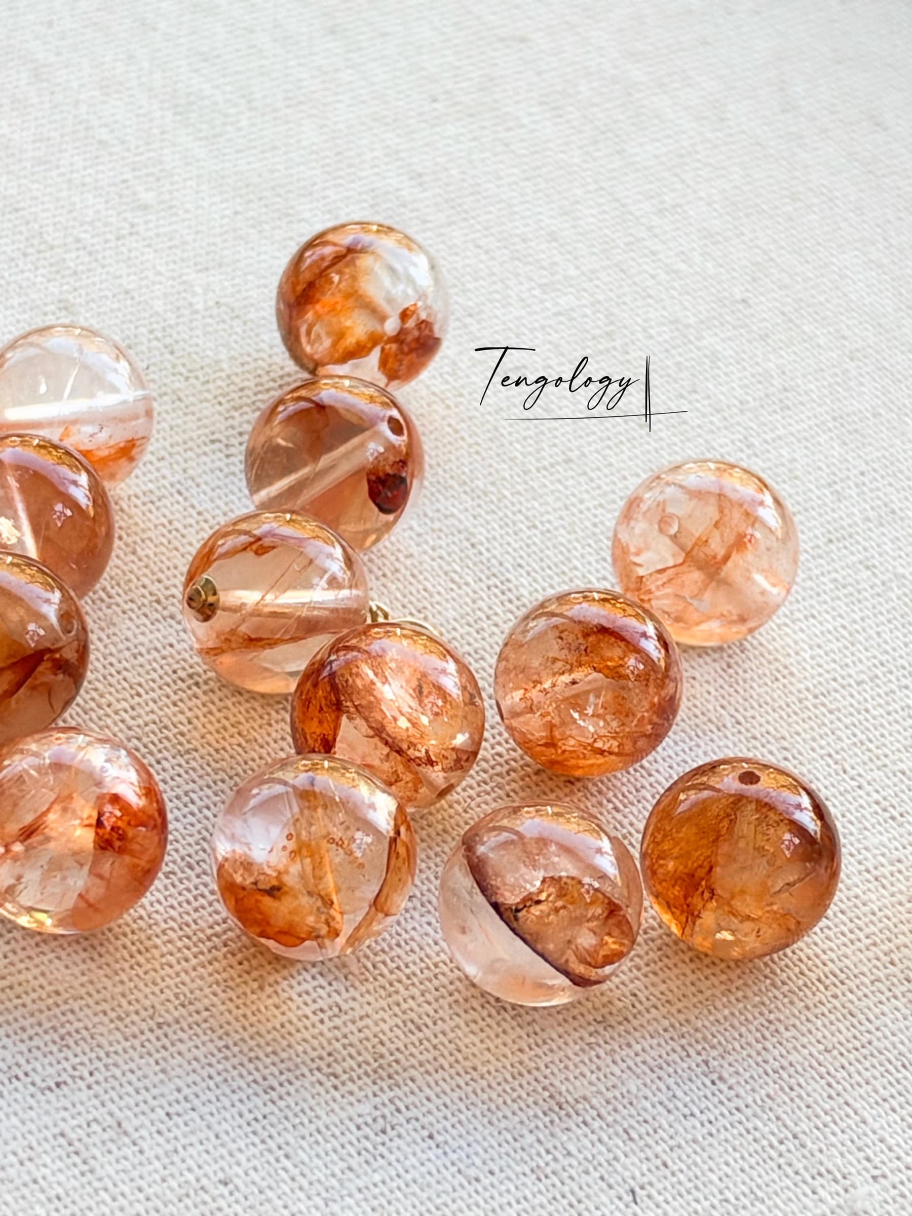 Planet — Red Hematoid Quartz crystal charm