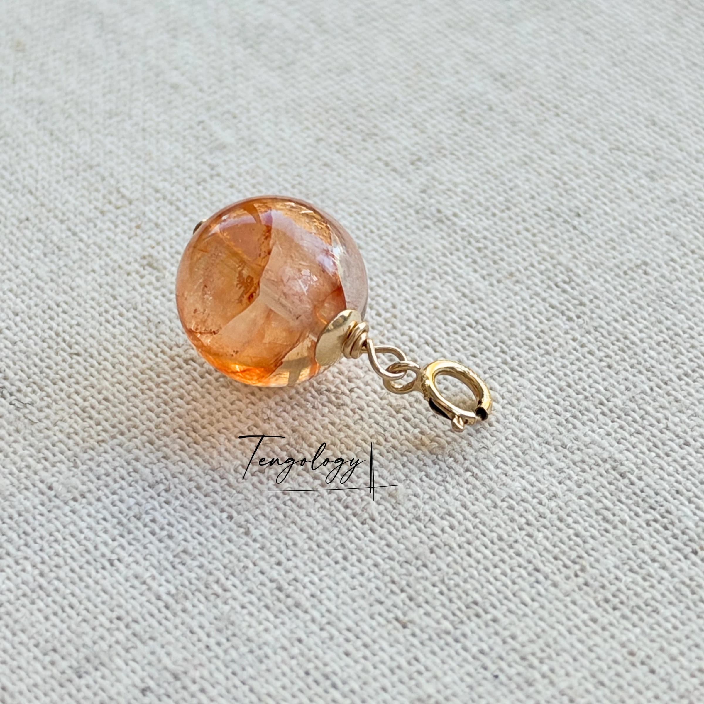 Planet — Red Hematoid Quartz crystal charm