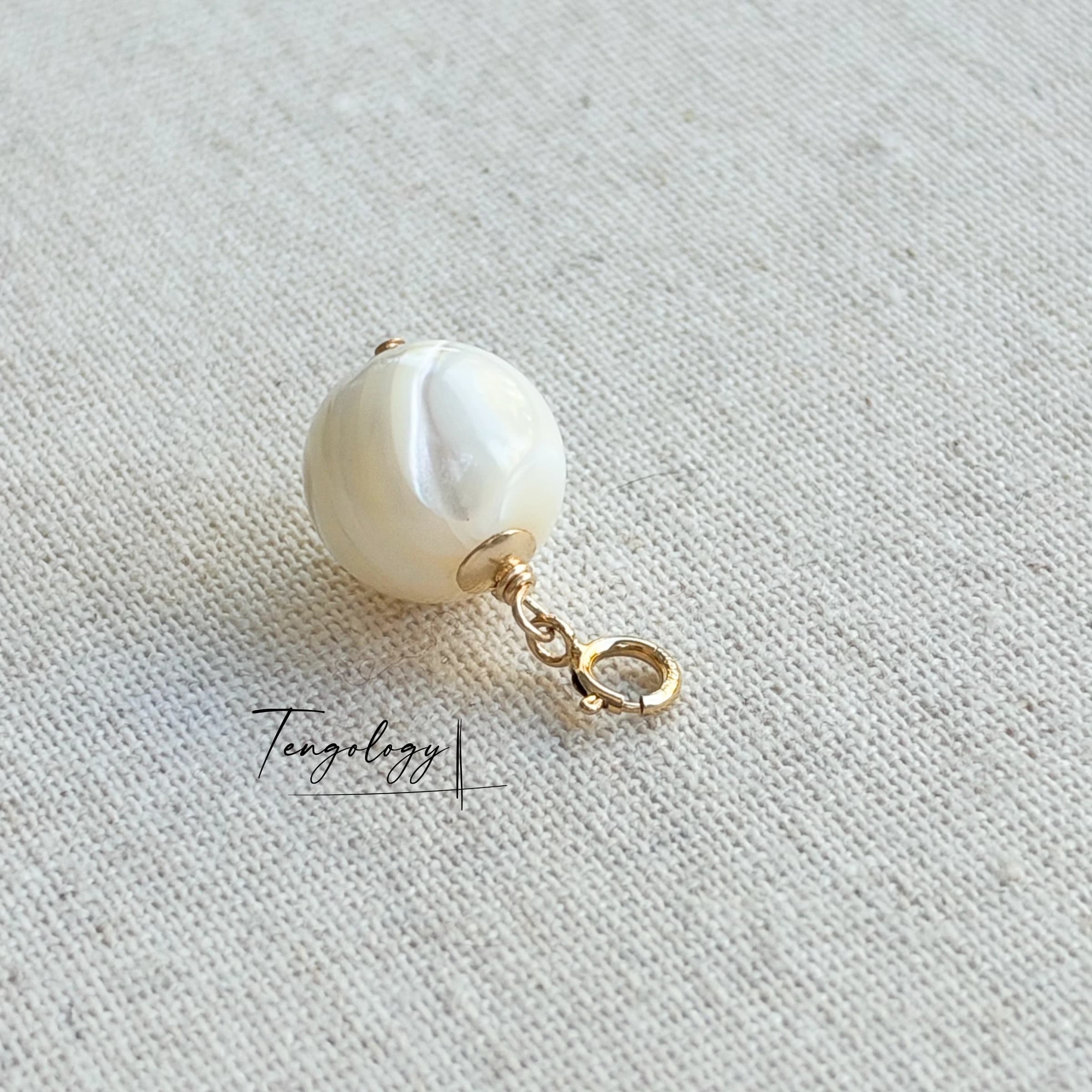 Planet — Mother of Pearl bracelet charm