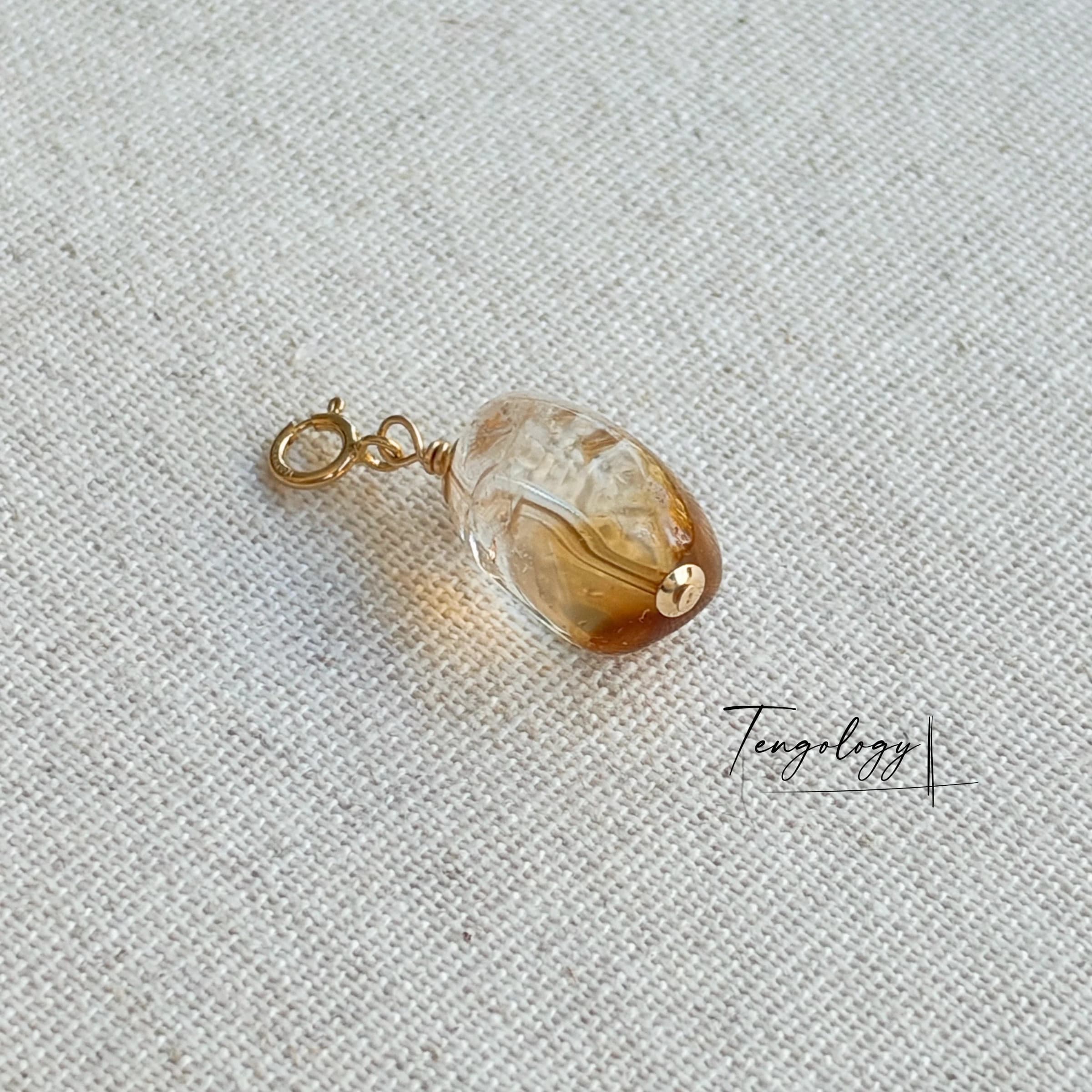 Asteroid — Citrine crystal charm