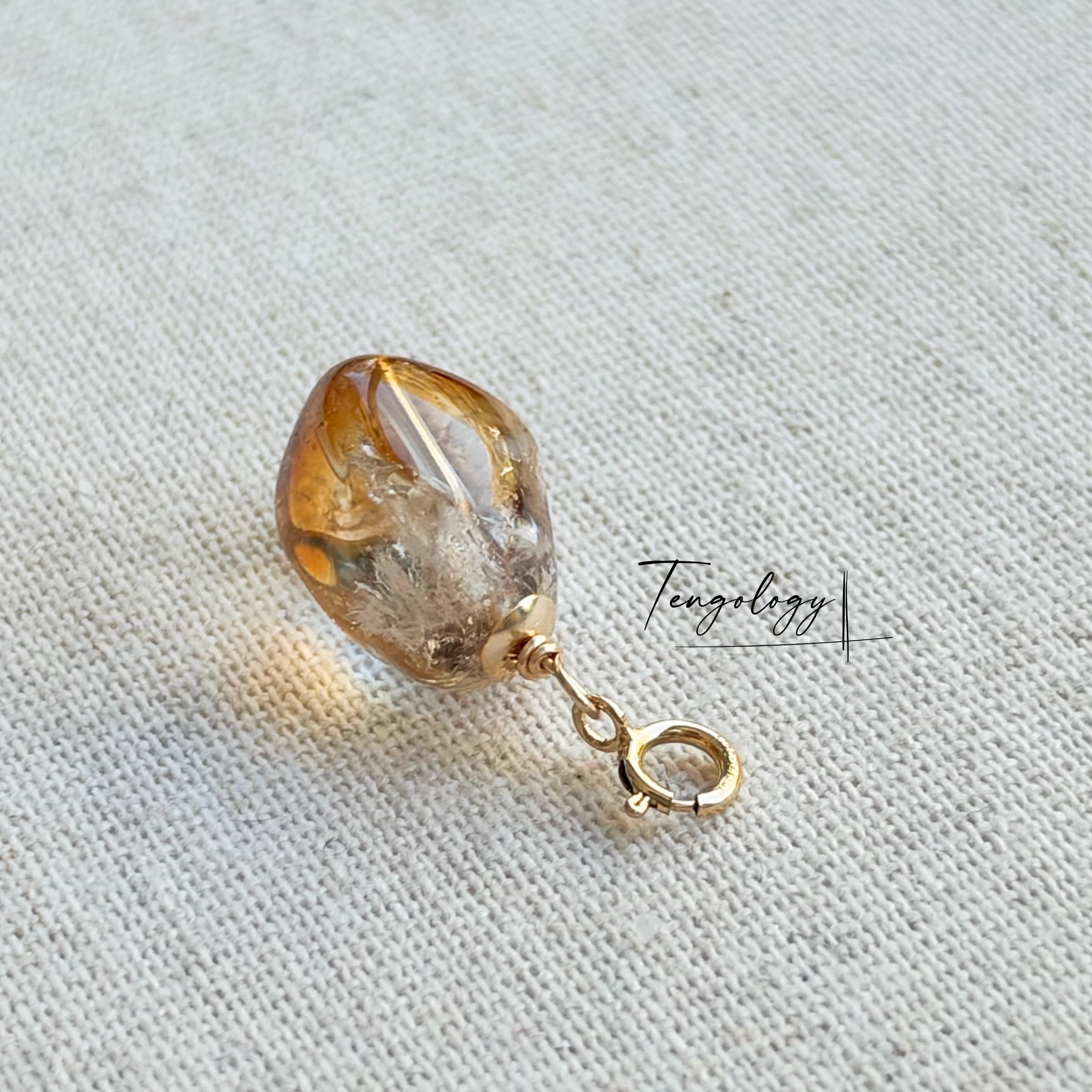 Asteroid — Citrine crystal charm