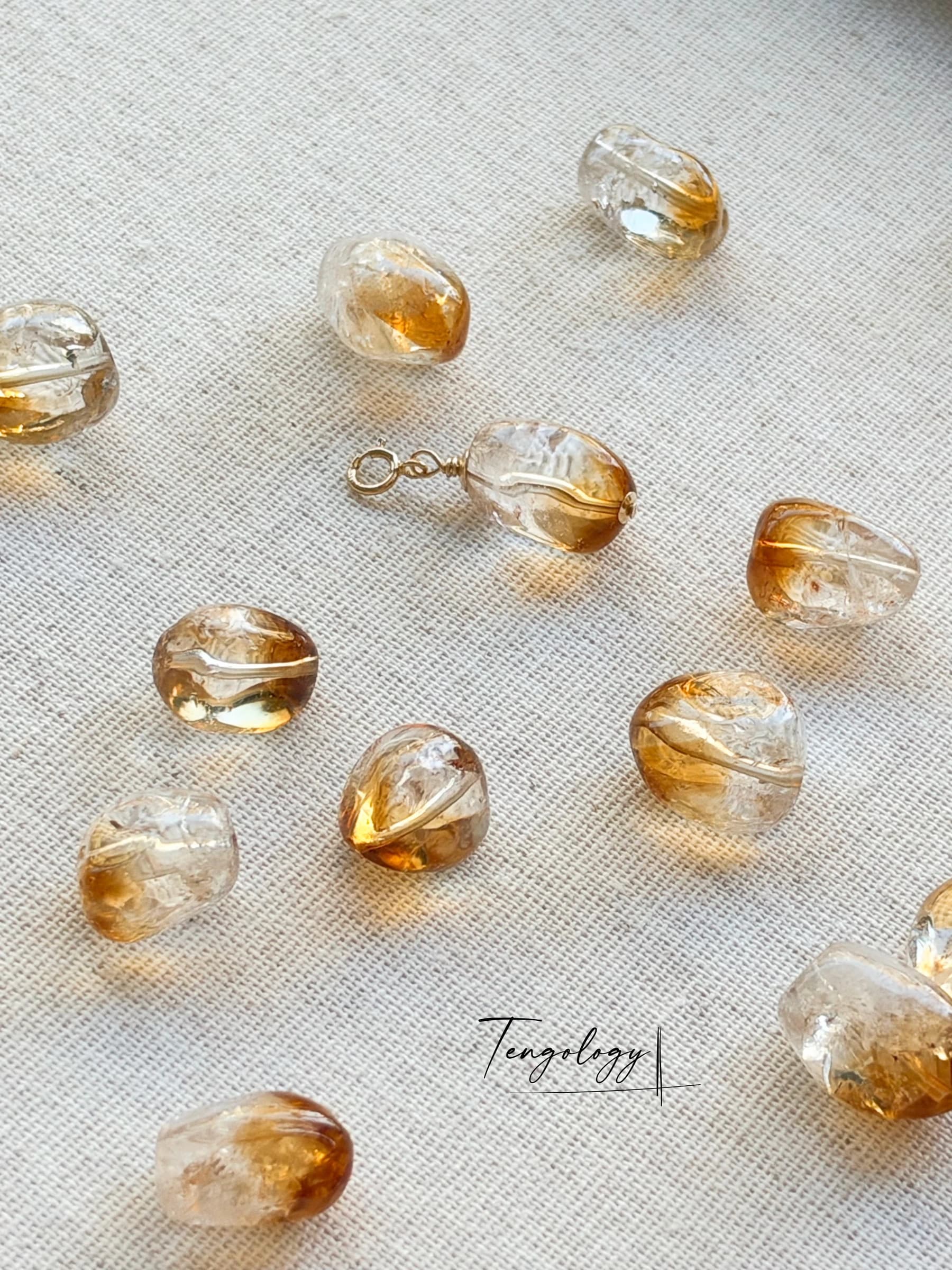 Asteroid — Citrine crystal charm