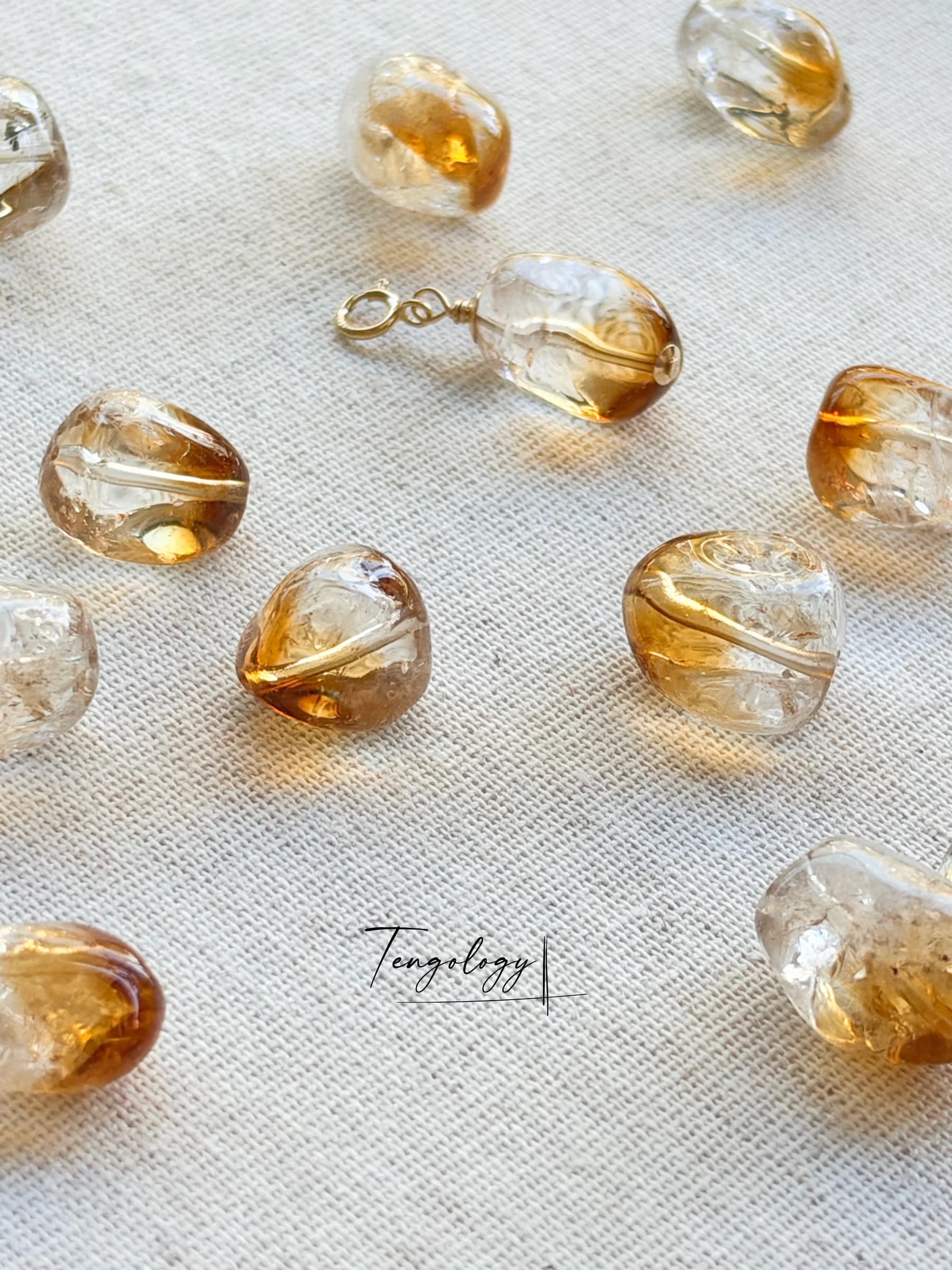 Asteroid — Citrine crystal charm