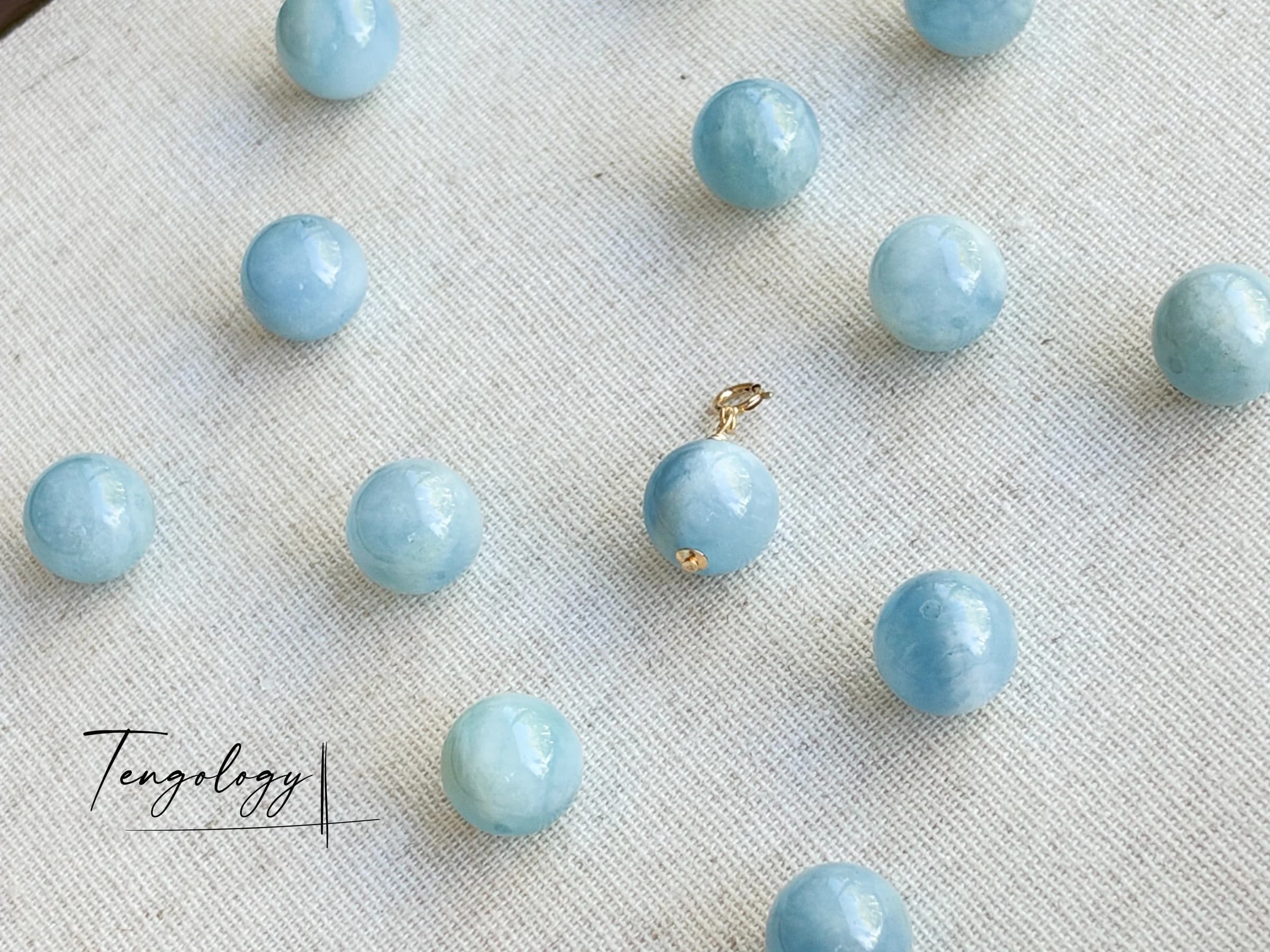 Planet — Aquamarine crystal charm