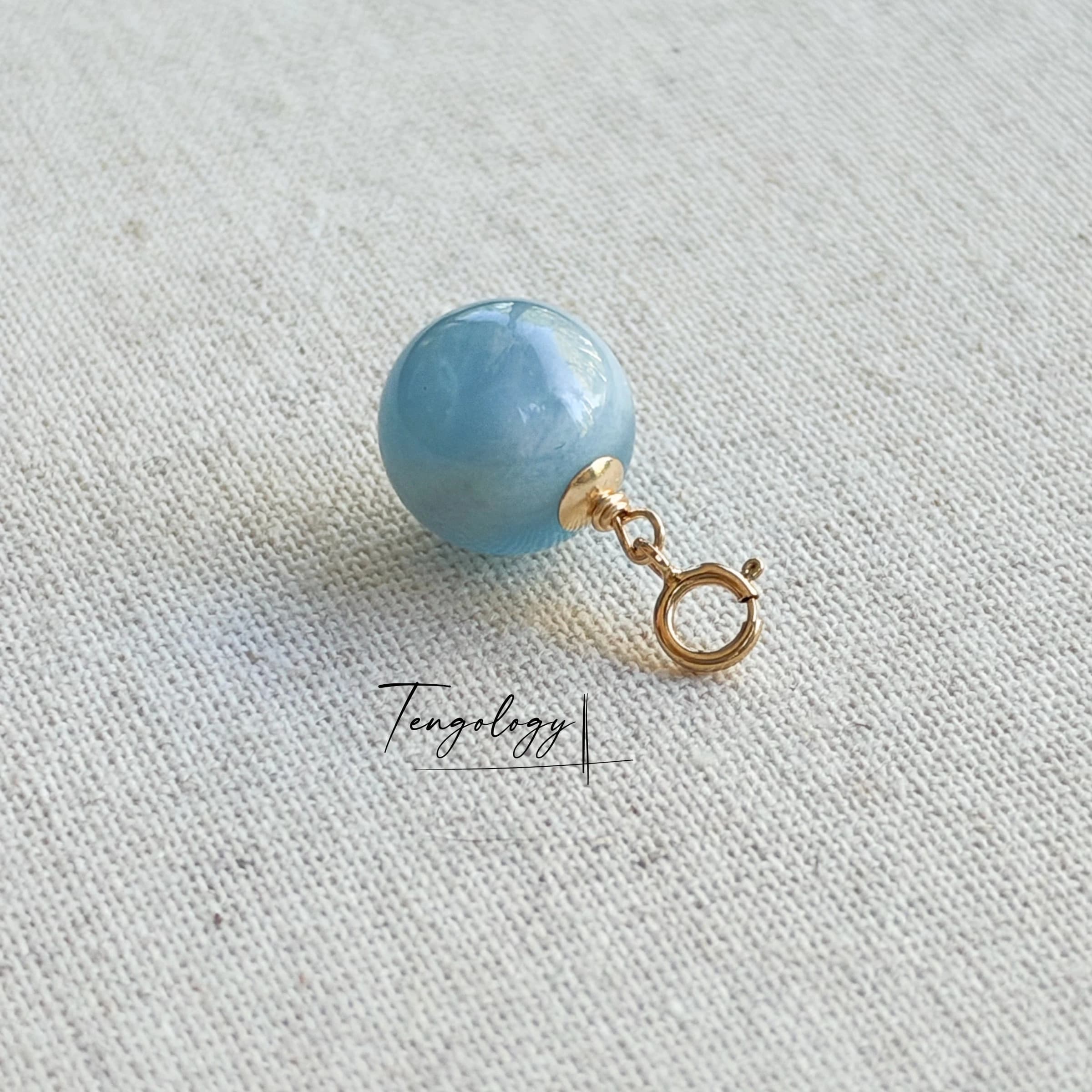 Planet — Aquamarine crystal charm