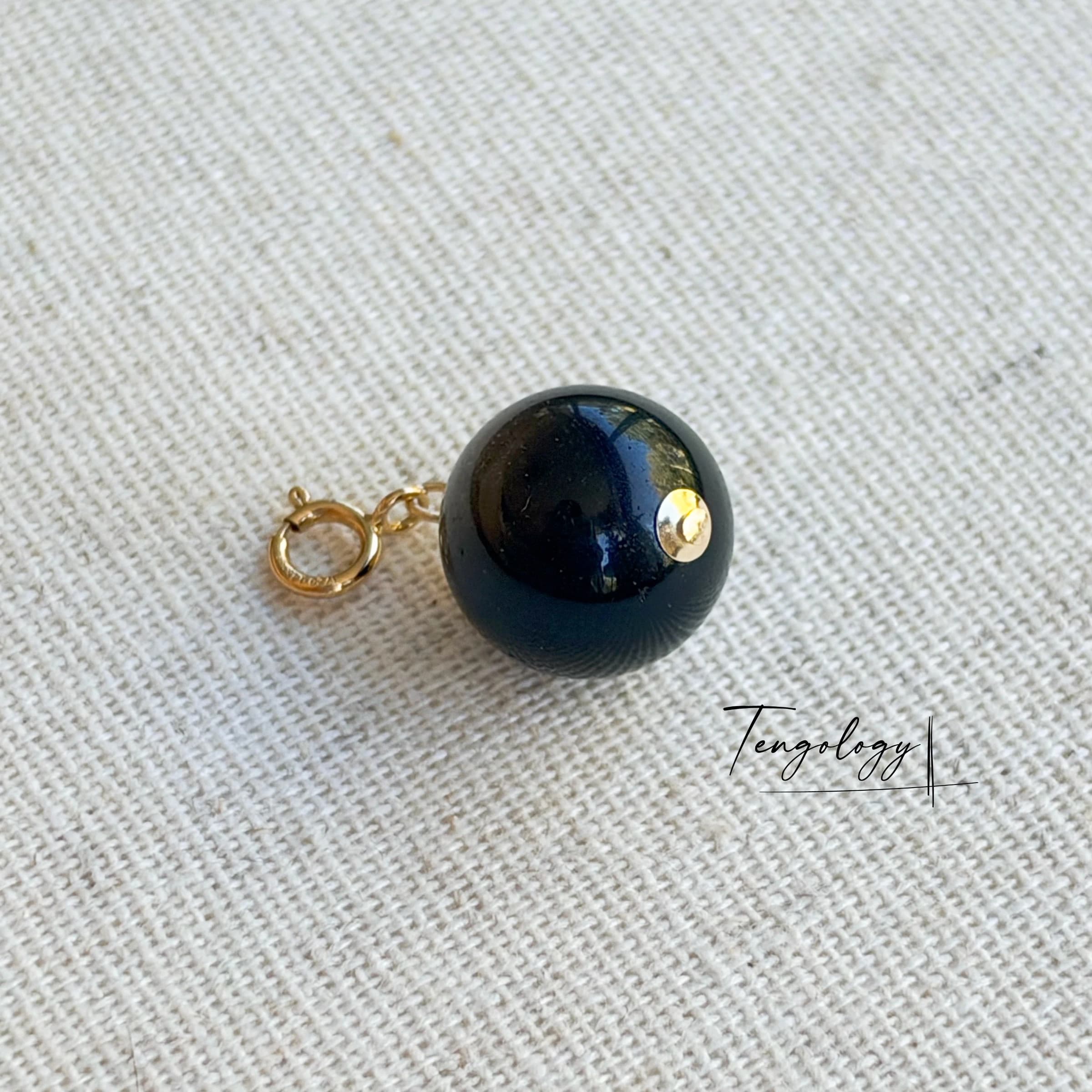 Planet — Silver Sheen Obsidian crystal charm