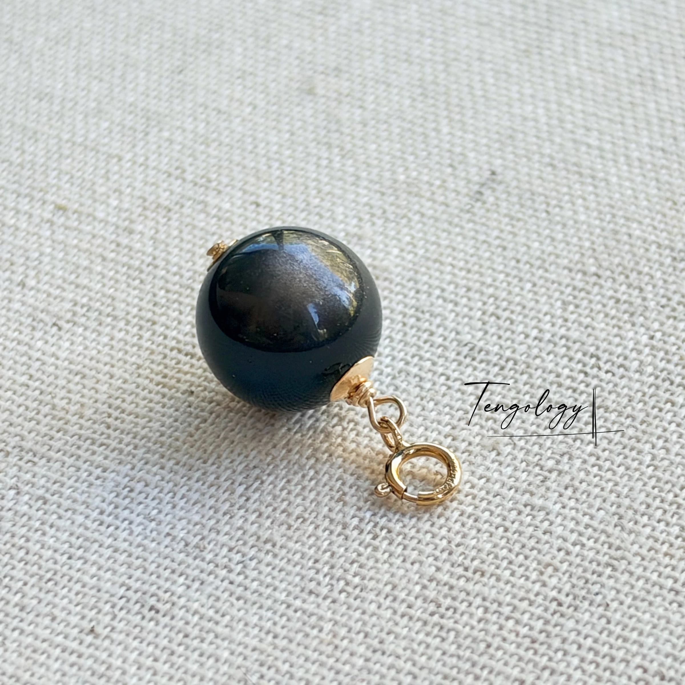 Planet — Silver Sheen Obsidian crystal charm