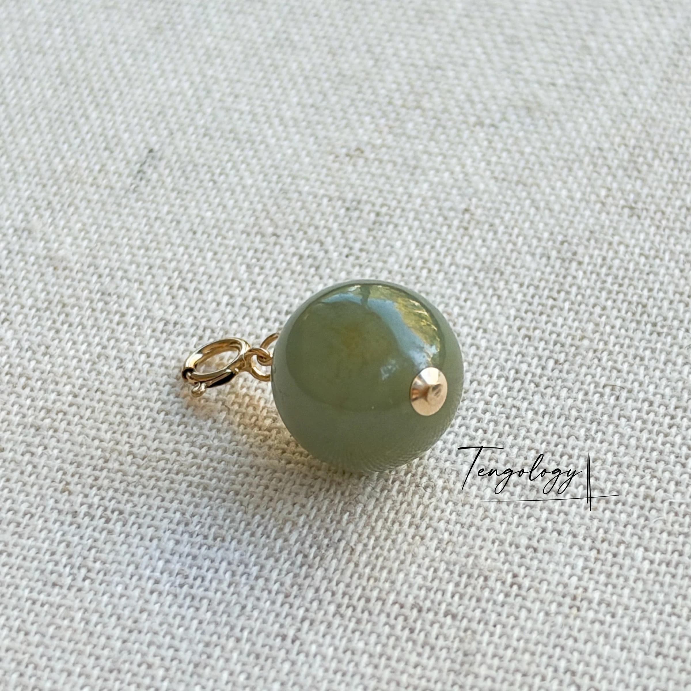 Planet — Hetian Jade — Light Green gemstone charm
