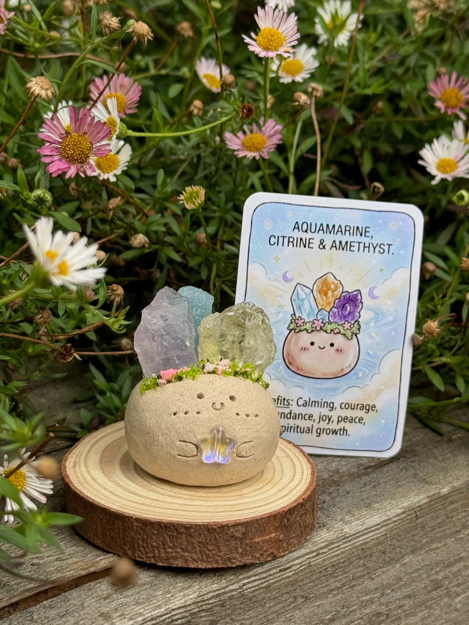 Citrine, Aquamarine & Amethyst Crysprout — No. 2