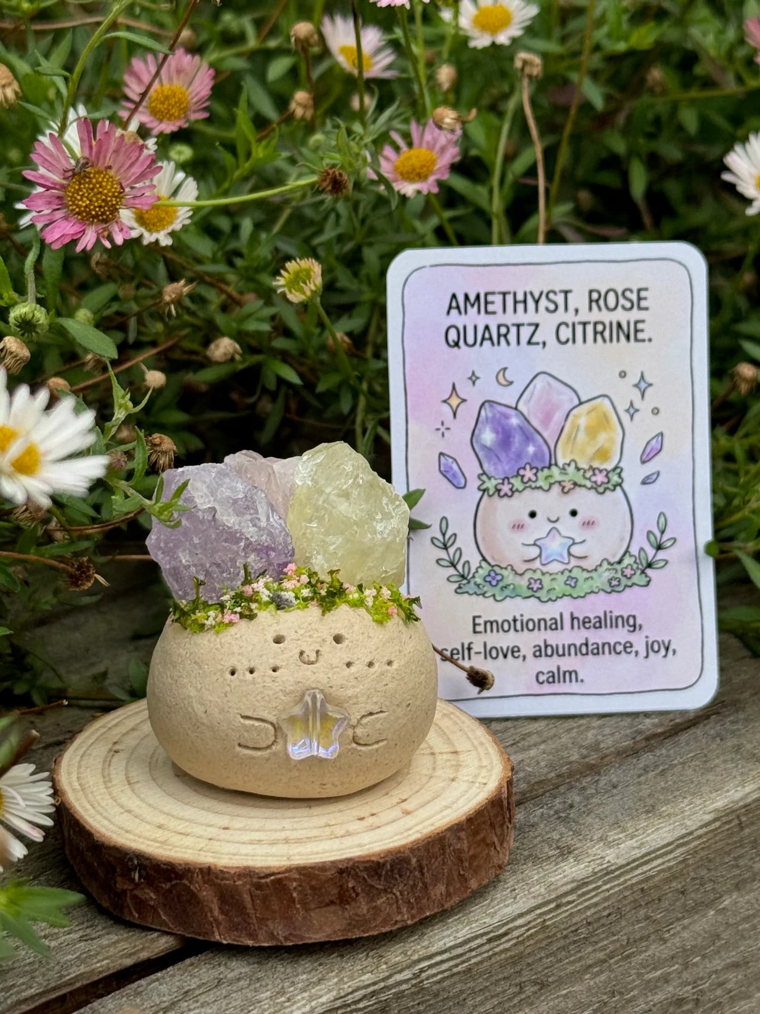 Rose Quartz, Amethyst & Citrine Crysprout