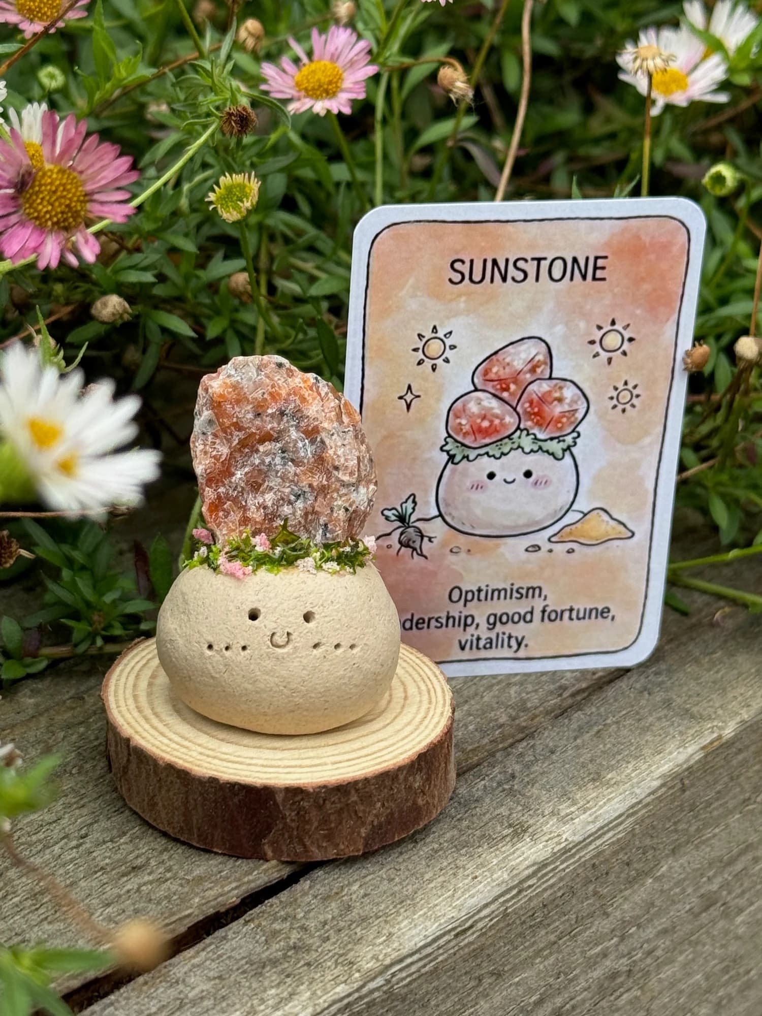 Mini Sunstone Crysprout — Pink Flowers
