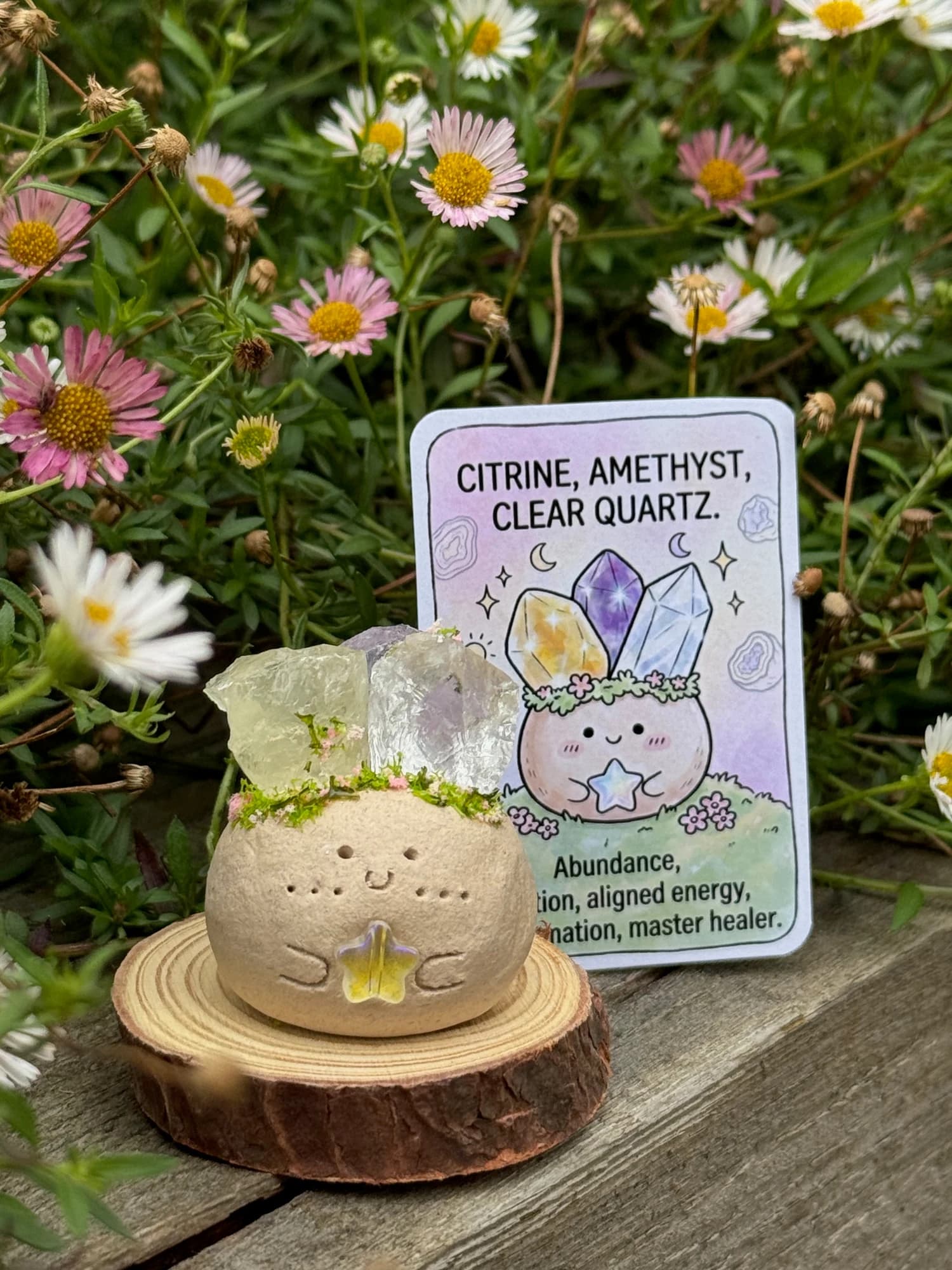 Citrine, Amethyst & Clear Quartz Crysprout