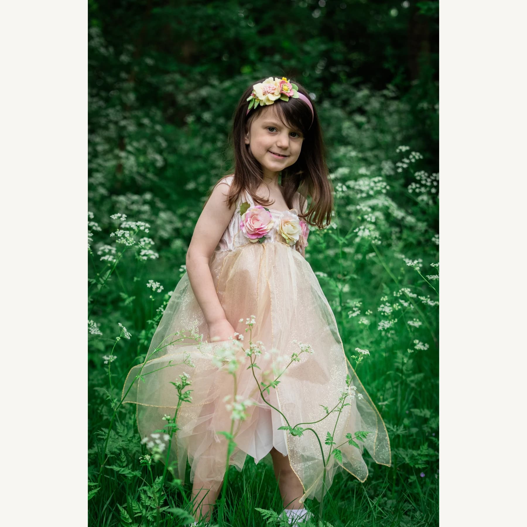 Felt Flower Garden Headband — model styling photograph