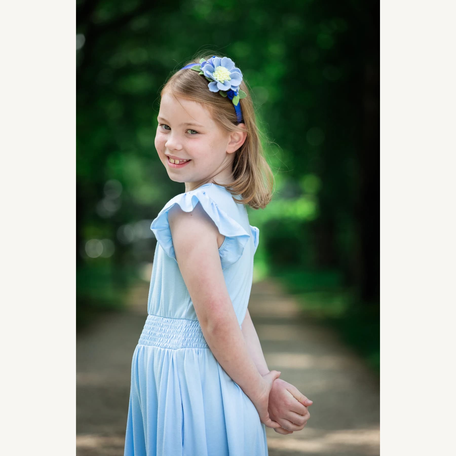 Felt Flower Garden Headband — model styling photograph