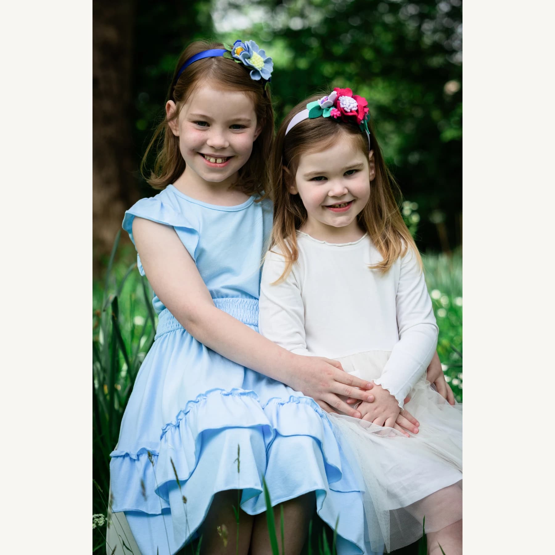 Felt Flower Garden Headband — model styling photograph