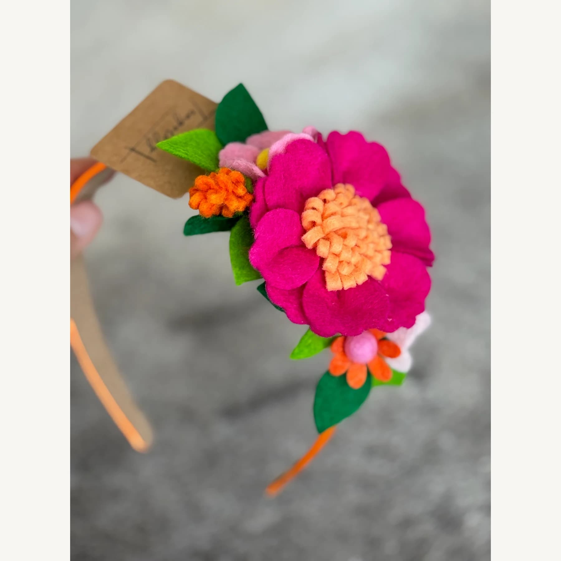 Felt Flower Garden Headband — styling examples