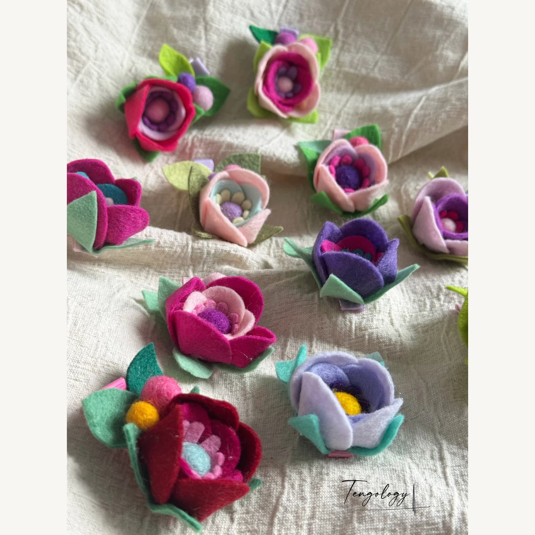 Layered Felt Flower Hair Clip