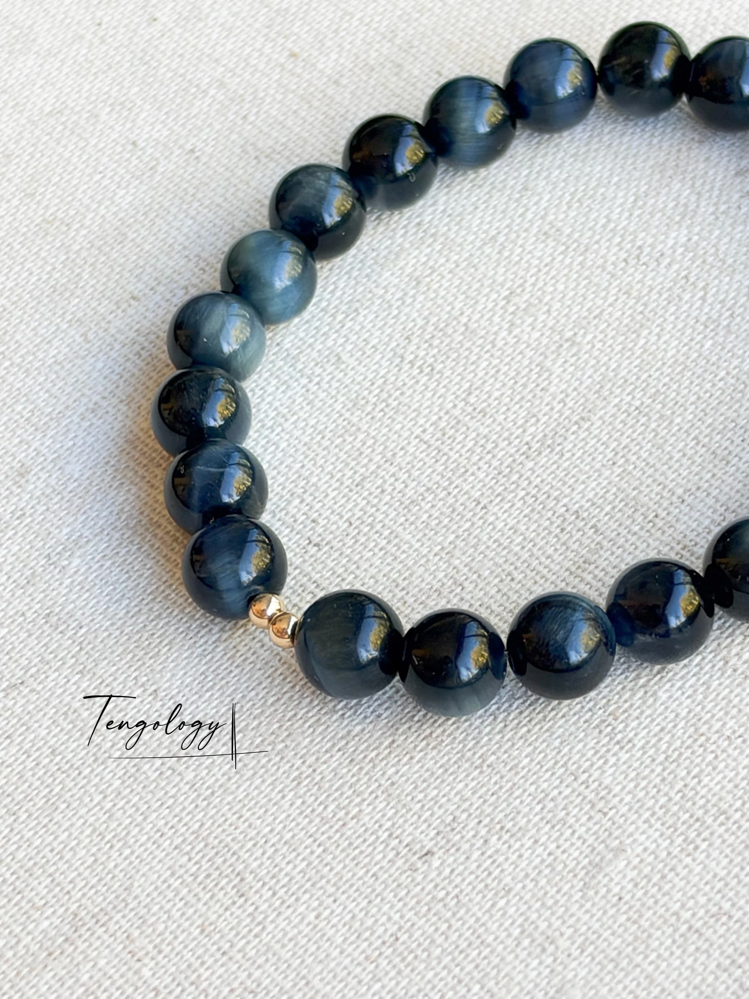 Orbit — Blue Tiger’s Eye crystal bracelet