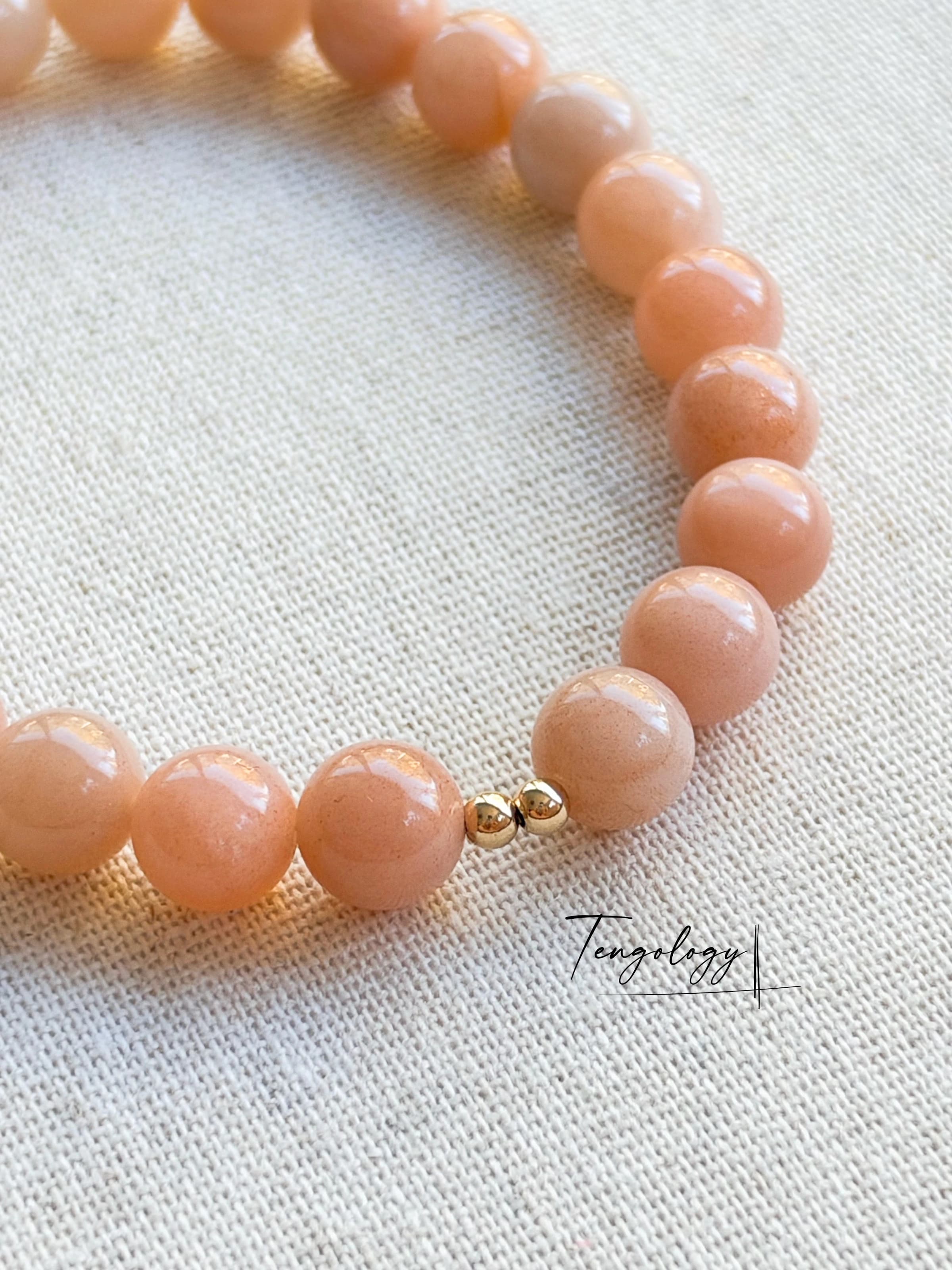 Orbit — Orange Moonstone crystal bracelet