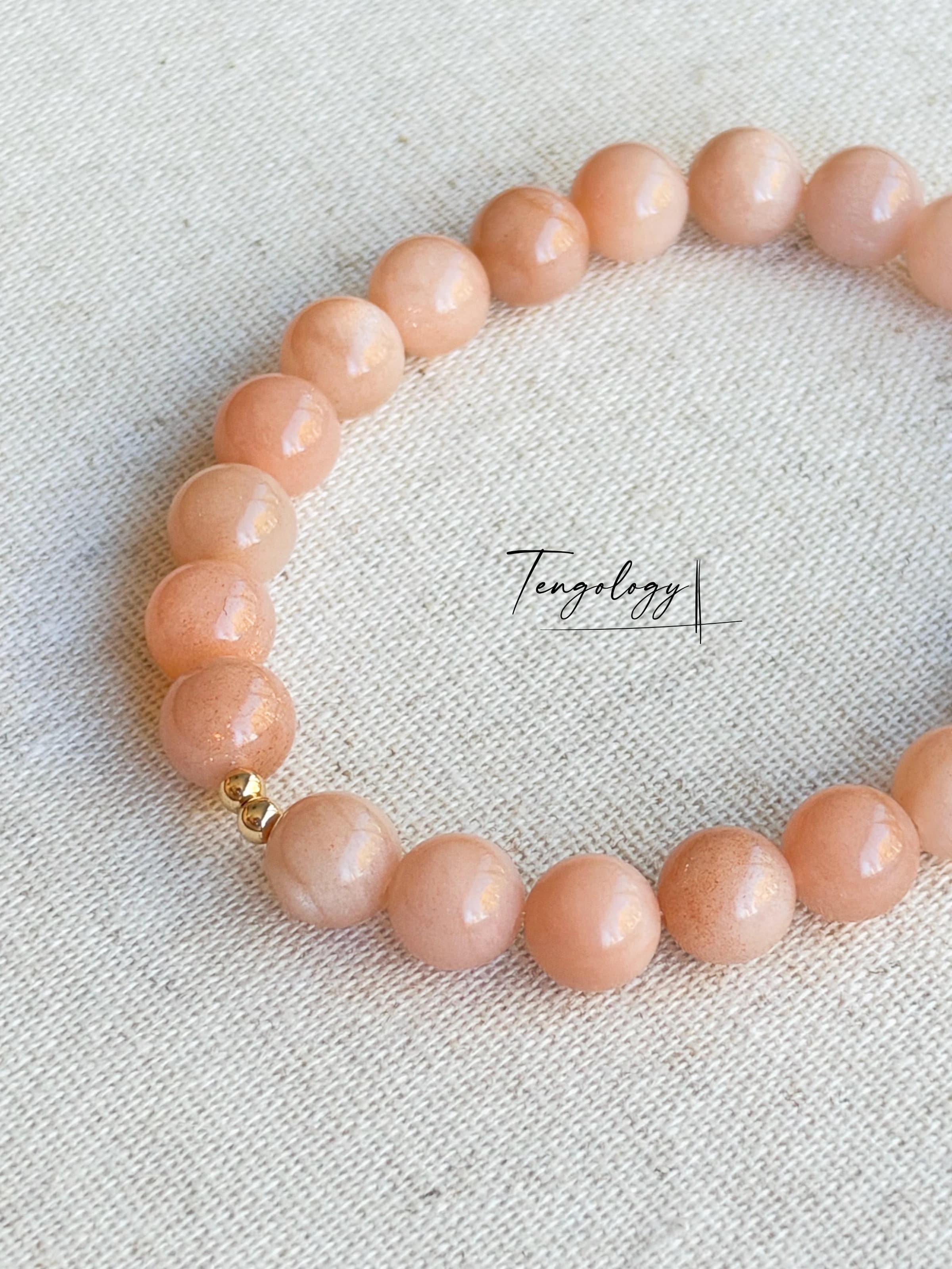 Orbit — Orange Moonstone crystal bracelet