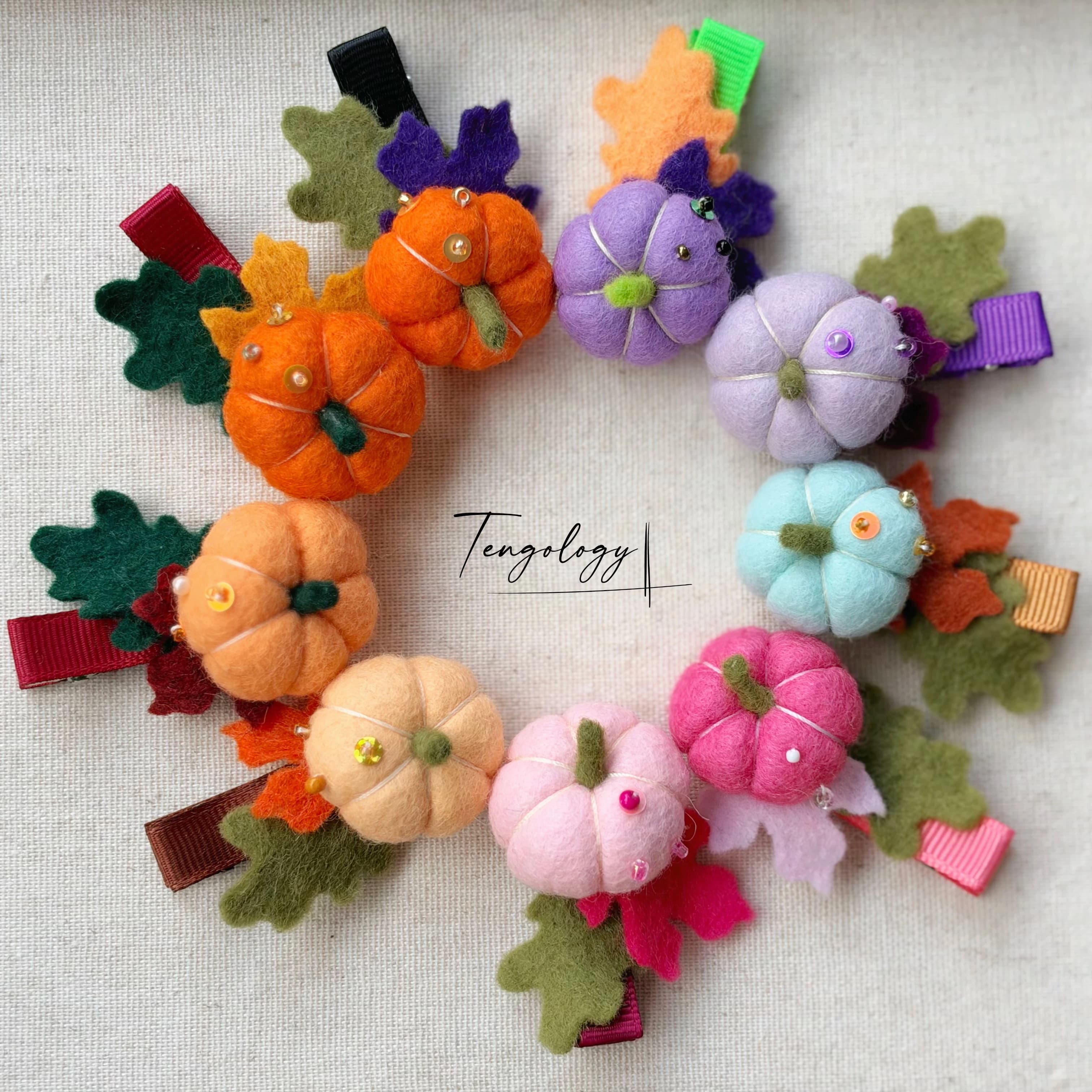 Pumpkin Felt Hair Clip