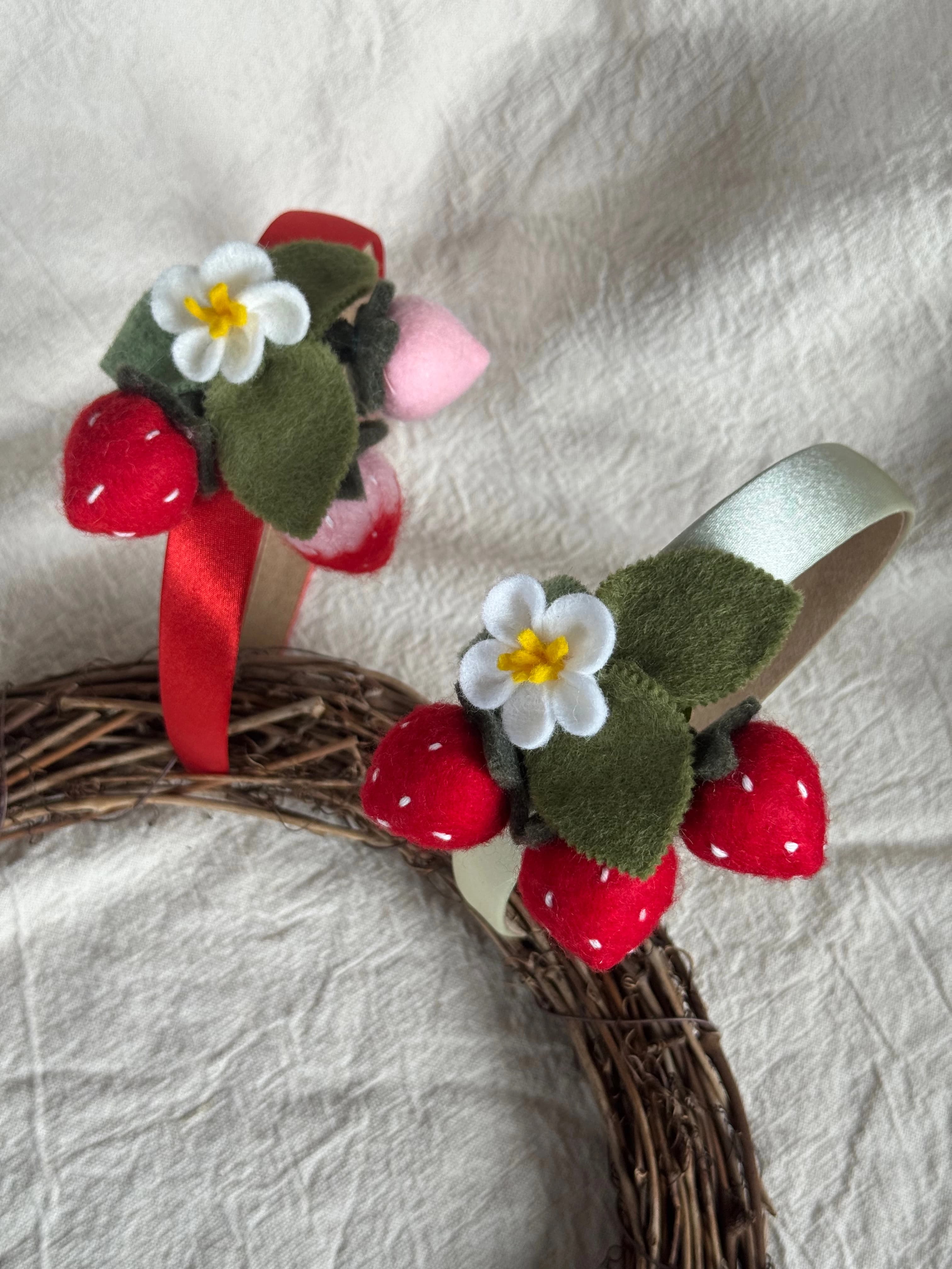 Strawberries Headband — handmade felt headband