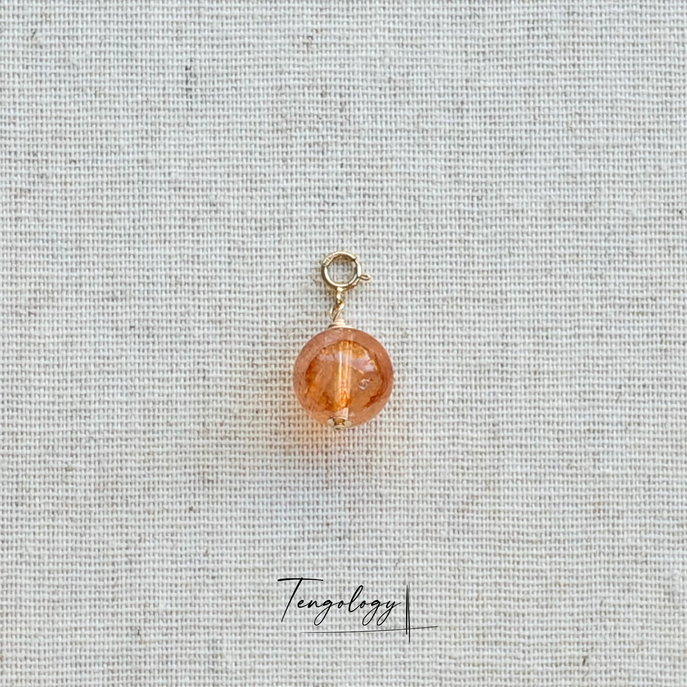 Planet — Red Hematoid Quartz crystal charm