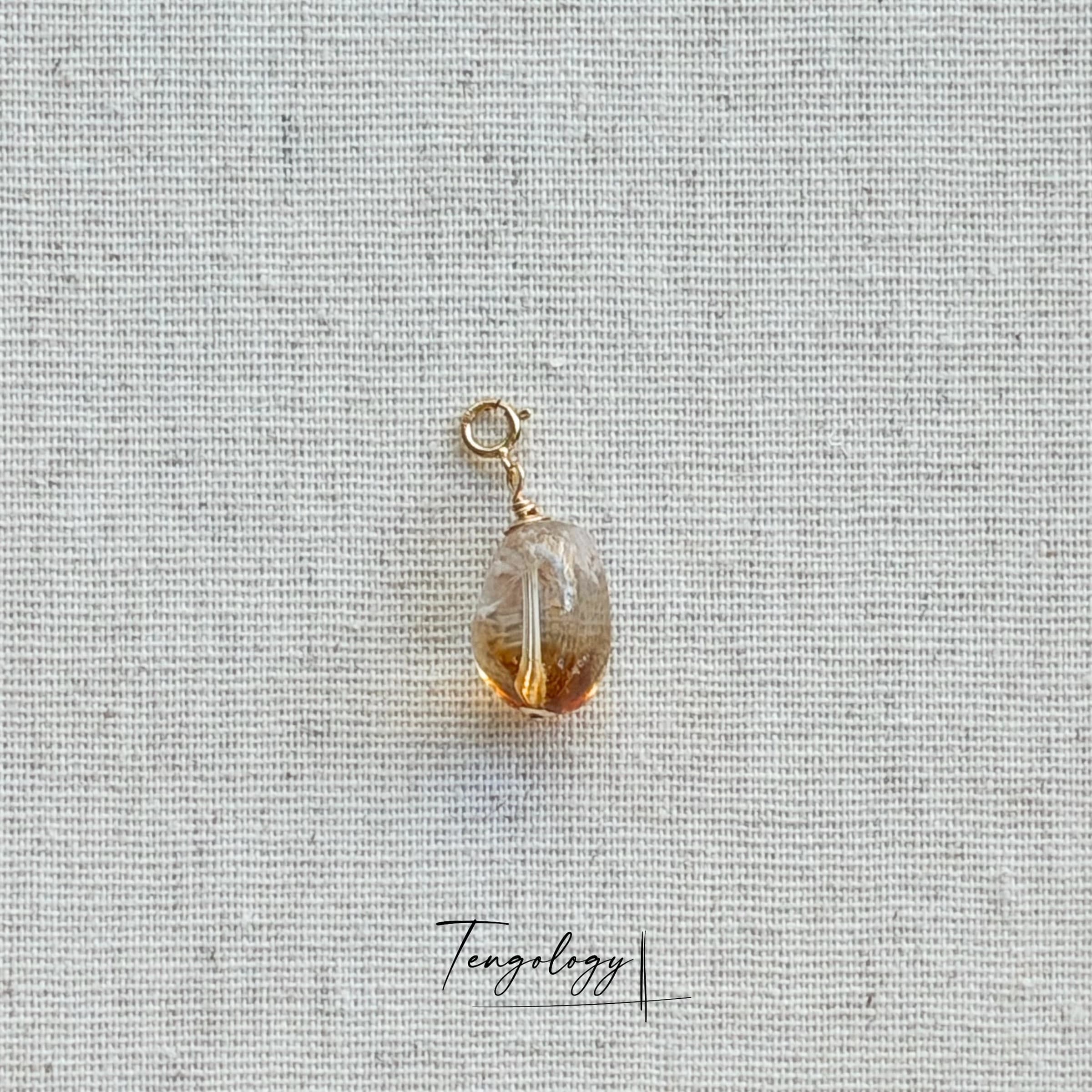 Asteroid — Citrine crystal charm