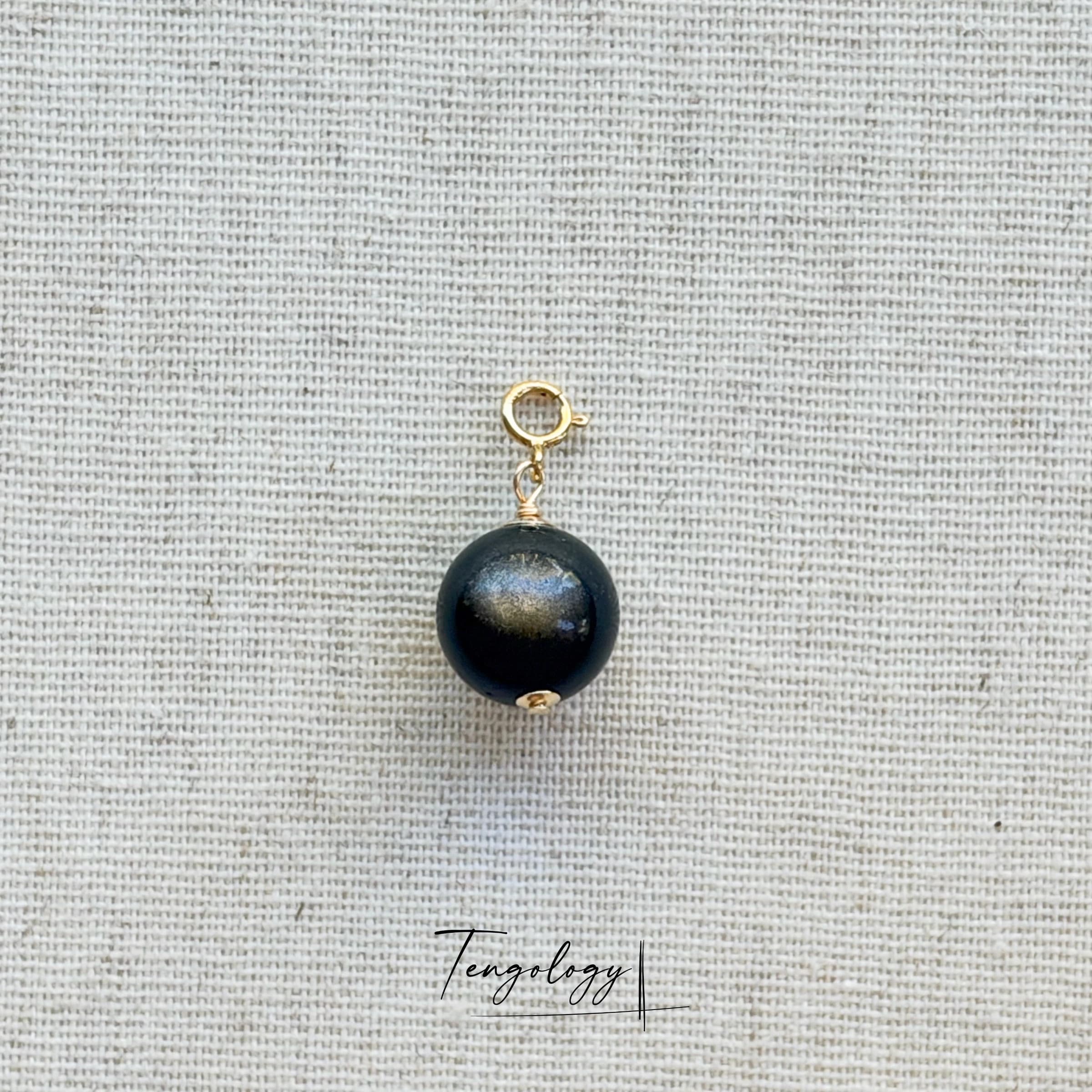 Planet — Silver Sheen Obsidian crystal charm