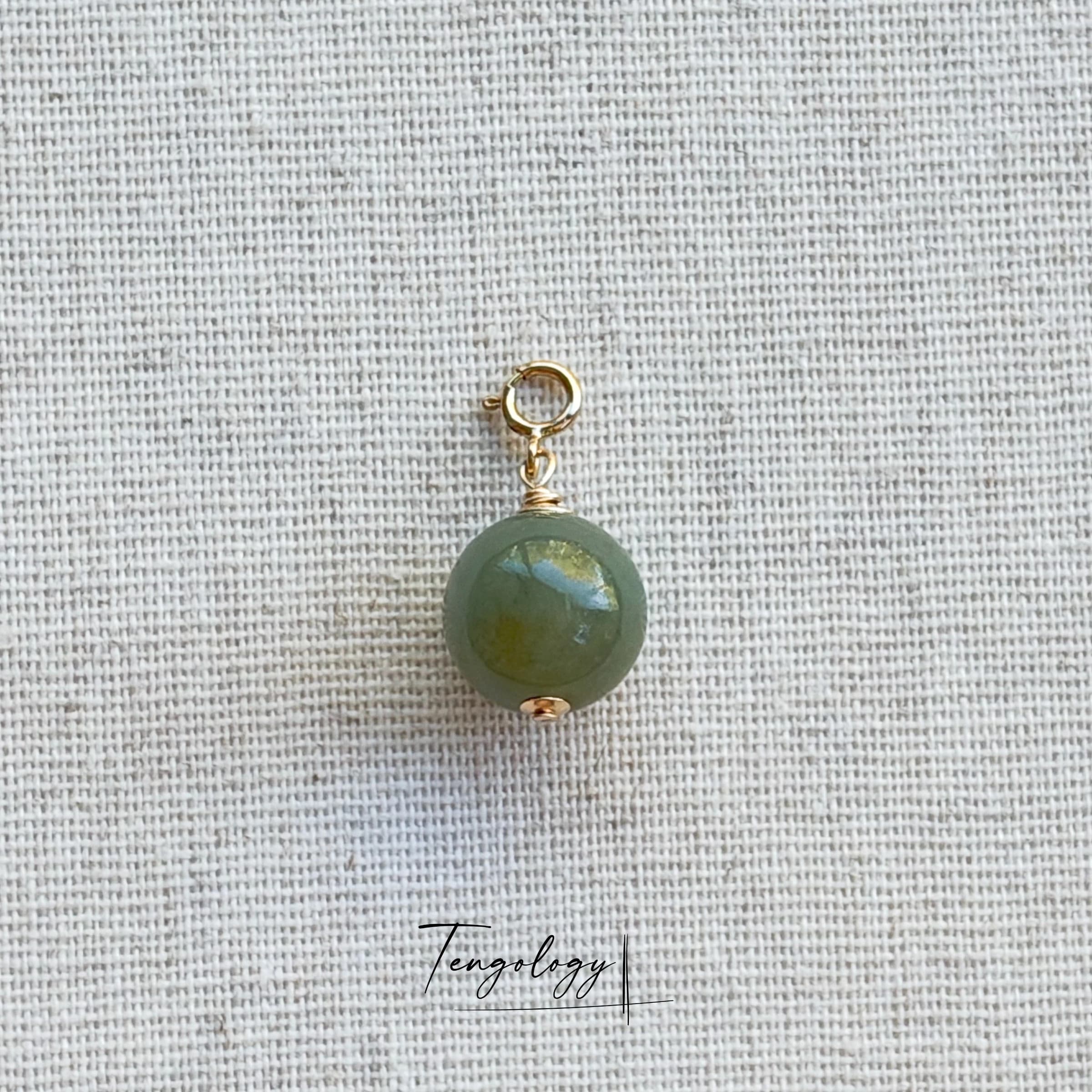 Planet — Hetian Jade — Light Green gemstone charm