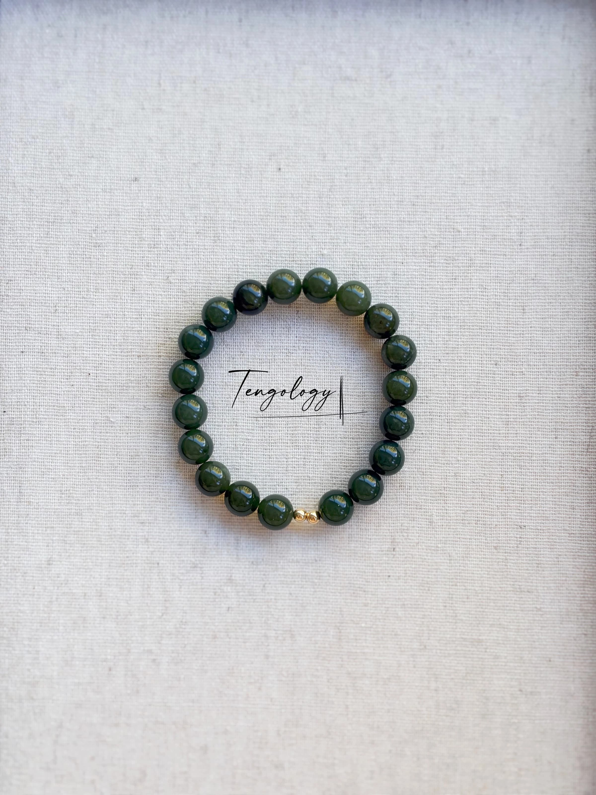 Orbit Grande — Hetian Jade — Green gemstone bracelet