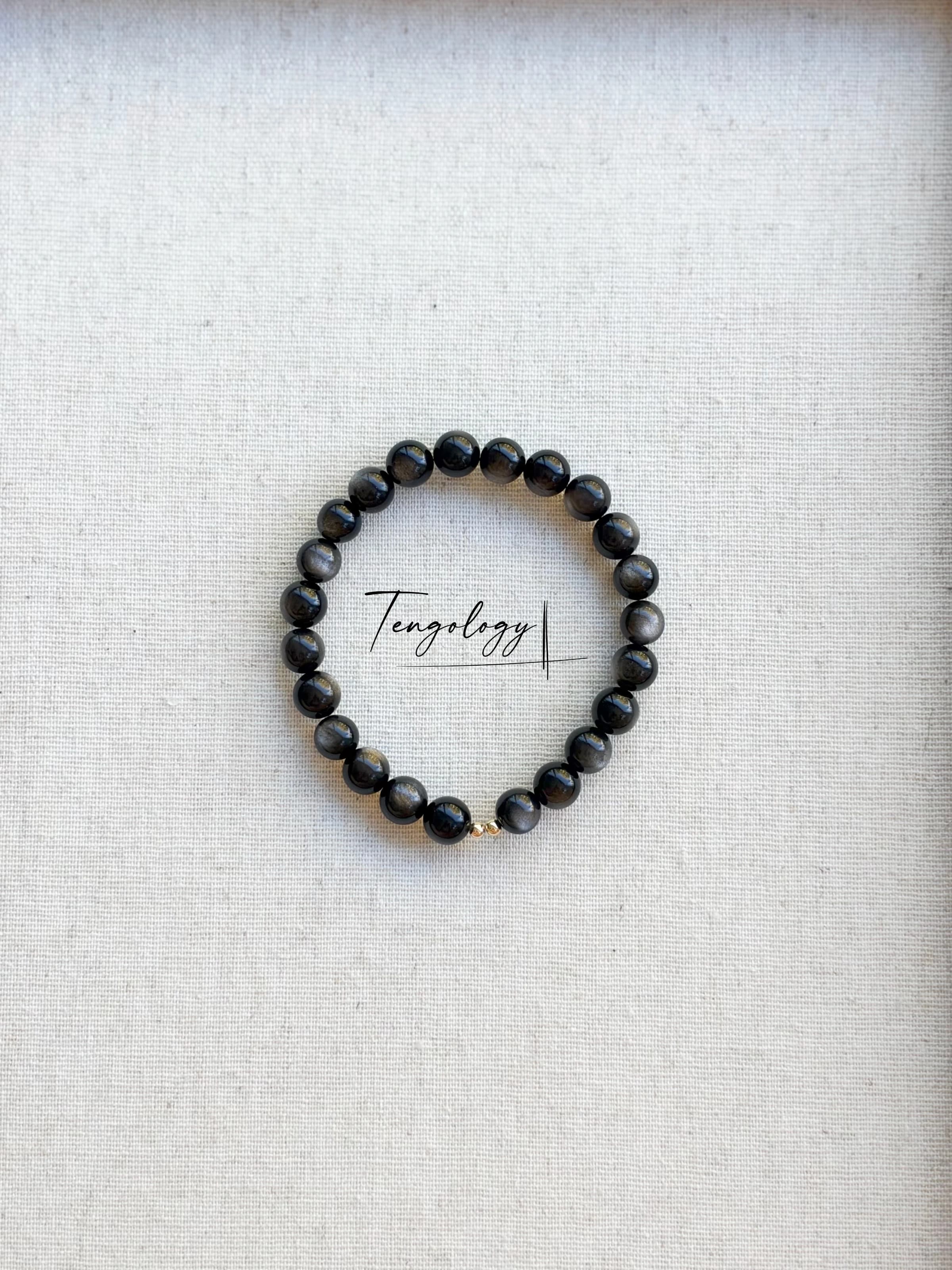 Orbit — Silver Sheen Obsidian crystal bracelet