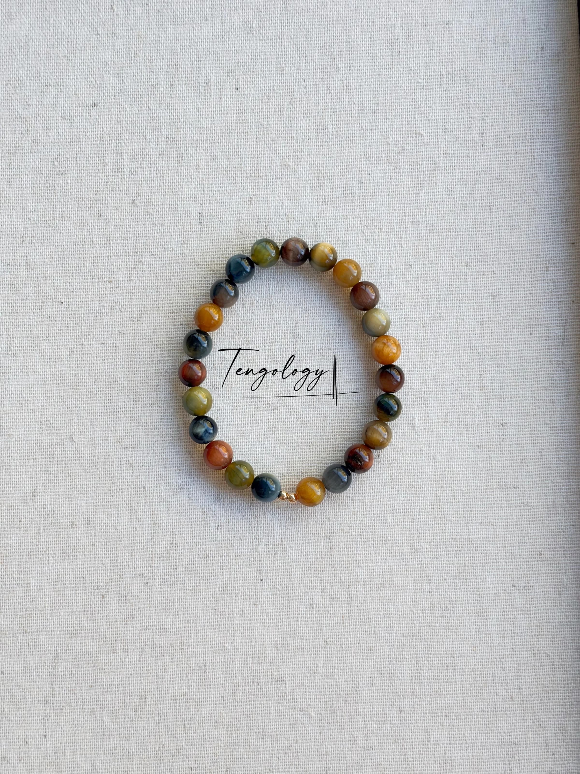 Orbit — Multicolour Tiger’s Eye crystal bracelet