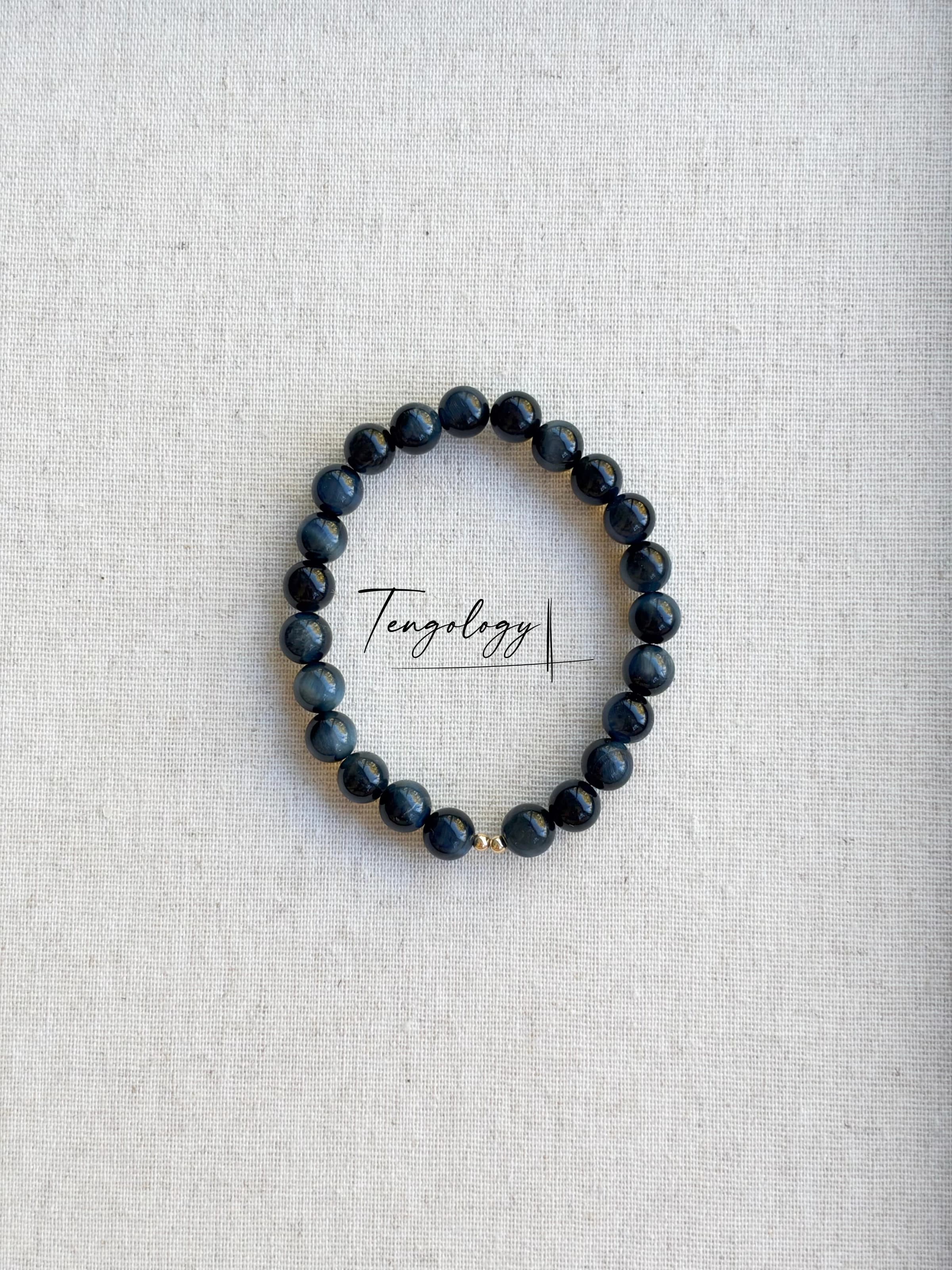 Orbit — Blue Tiger’s Eye crystal bracelet