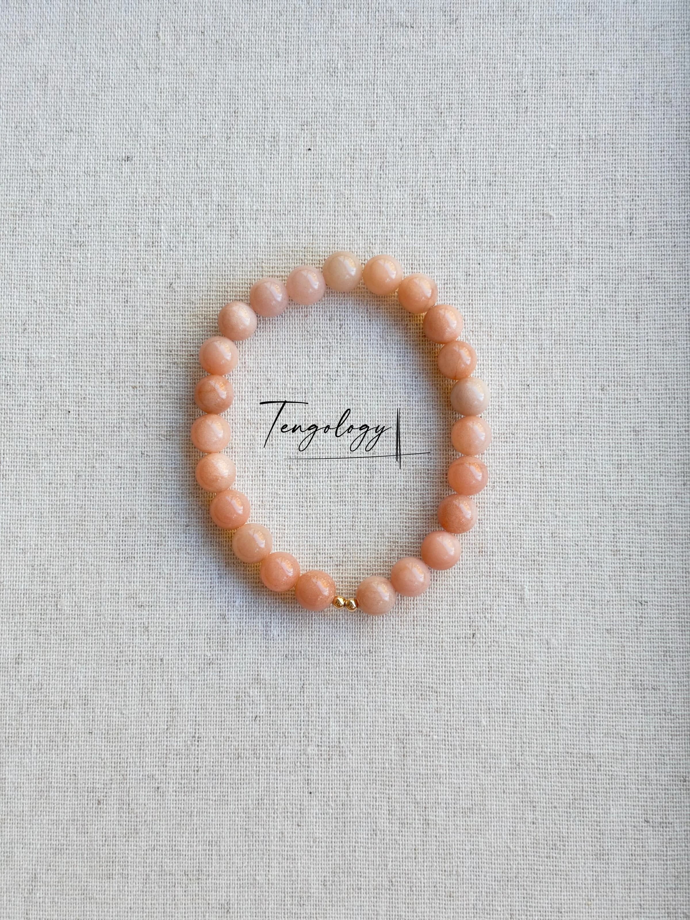 Orbit — Orange Moonstone crystal bracelet