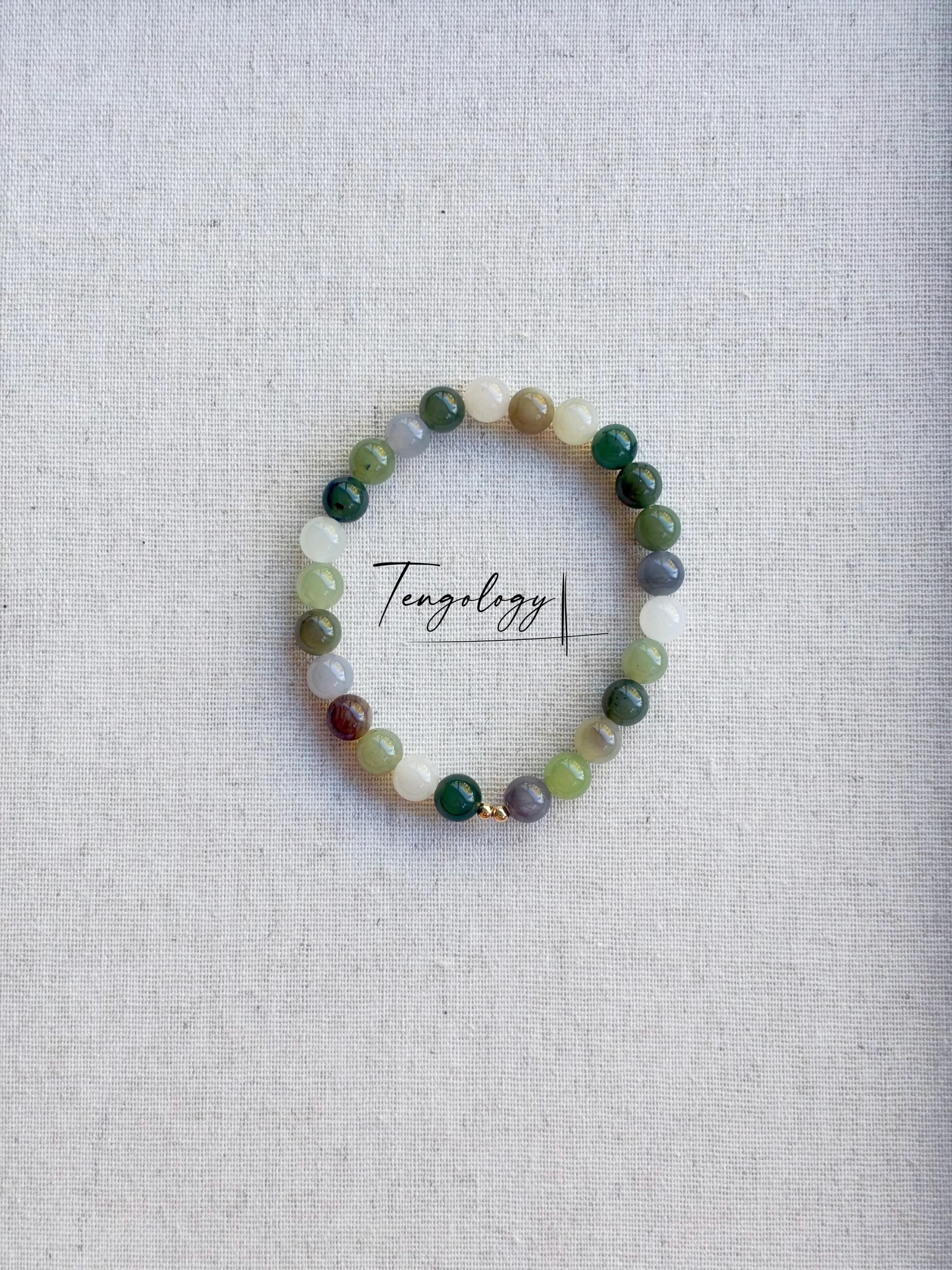 Orbit — Multicolour Hetian Jade gemstone bracelet