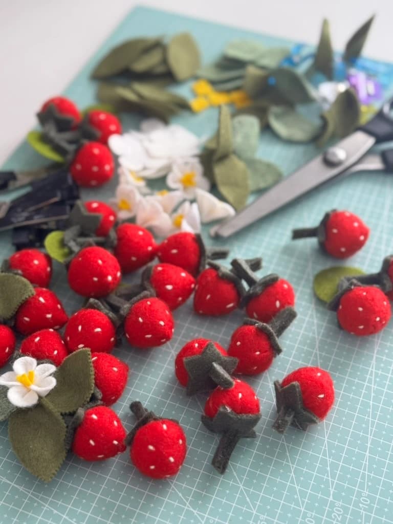 A table full of strawberries